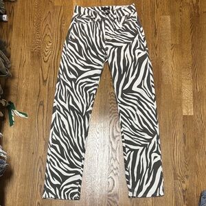 Good American Zebra Print Icon Straight Jeans-size 4/27